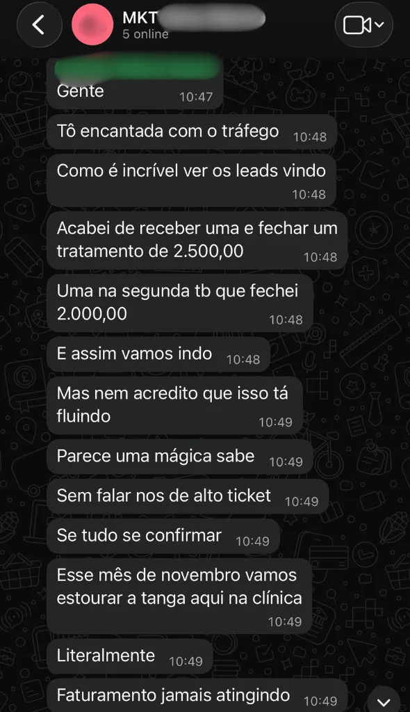 Depoimento anonimizado de cliente da Ursa.